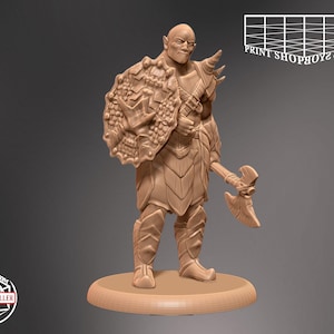 Orc Barbarian Miniature | Orc Barbarian Miniature | Heroic Character | Tabletop RPGs like D&D or Pathfinder | 28mm