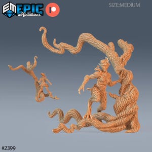 Figurine de dryade | Dryade avec arbre | Pour D&D 5e, Pathfinder et autres jeux de rôle | 28 mm | EPIC Miniatures