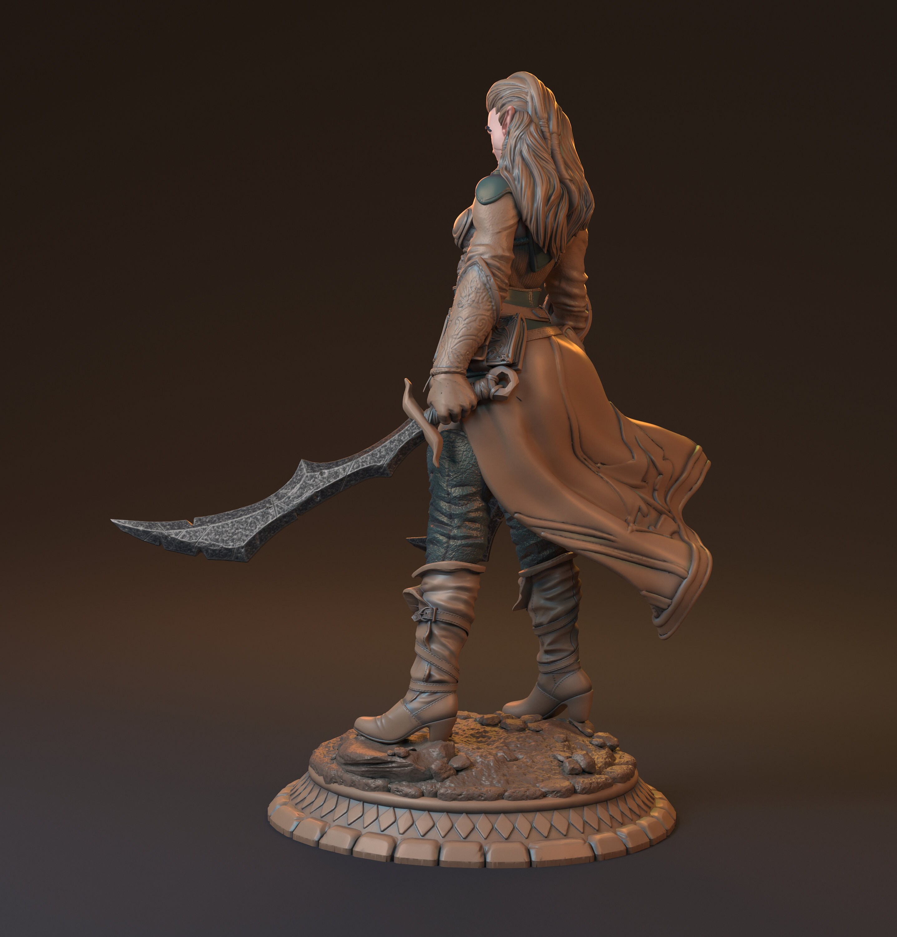 Elf Ranger Miniature | Female Wood Elf Fighter Alamanta Miniature | for ...