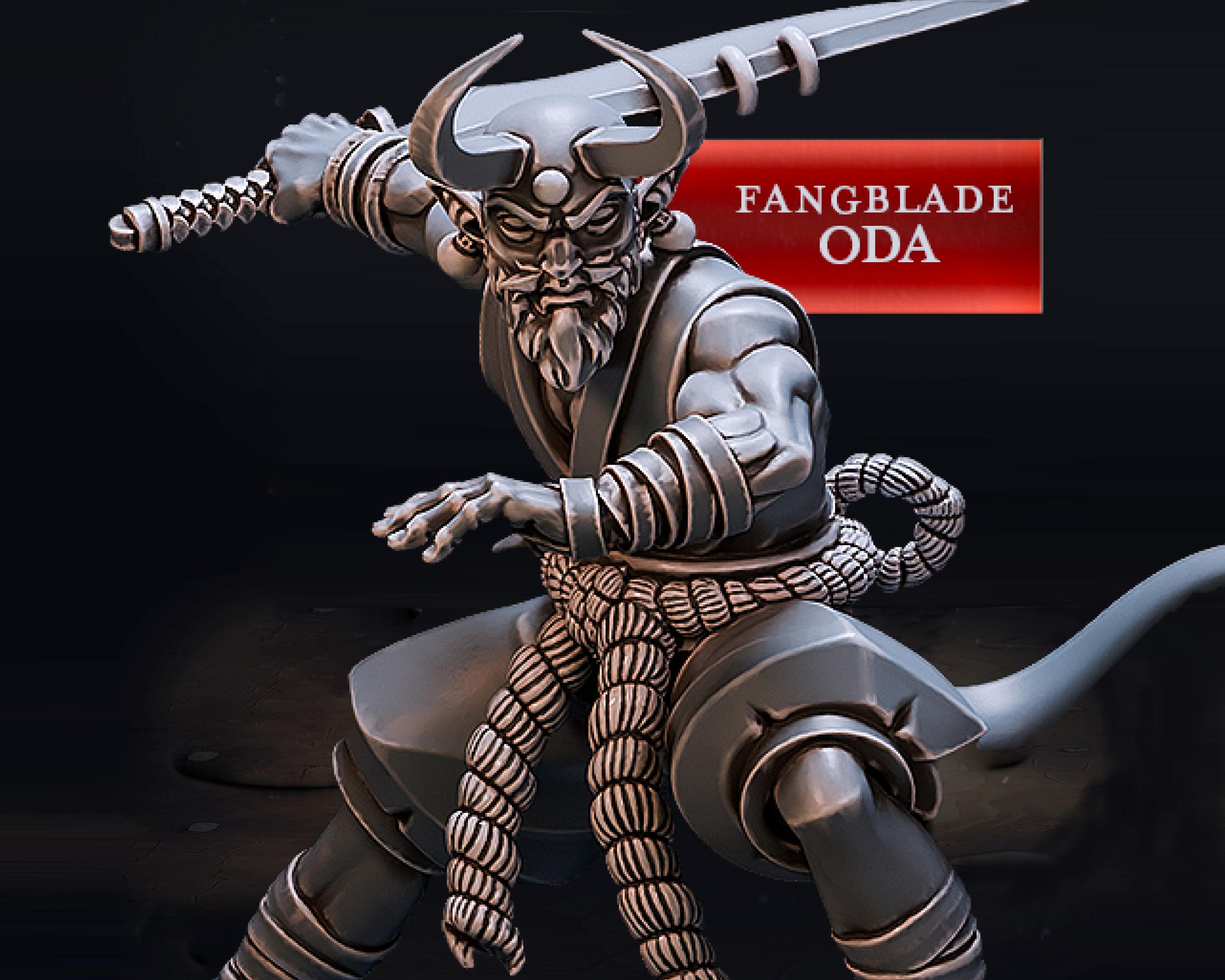 Tiefling Kensei Monk Miniature | Demonic Sword Fighting Monk