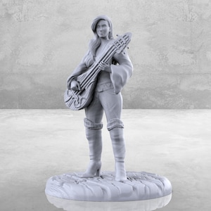 Bardin mit Laute Miniatur | Female Bard with Lute Miniature | Heroic Character | Tabletop RPGs like D&D or Pathfinder | 28mm