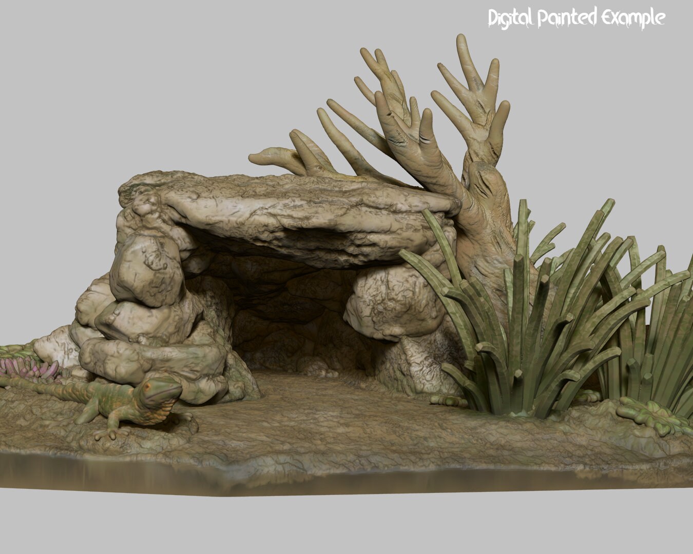 Mini Cave Cave Entrance Miniature | Cave With Tree Miniature | Terrain | Tabletop ...