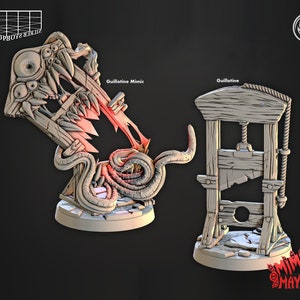 Fallbeil Mimik Miniatur Set | Guillotine Mimic Figure | Tabletop | Terrain | Encounter | Miniatur für TTRPGs wie D&D or Pathfinder