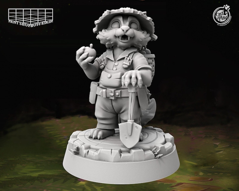 Raccoon Heroes Miniature Set | Mapach Bard Figure | Woodland Heroes ...