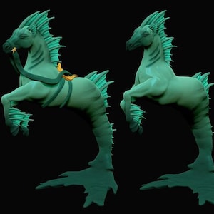 Seahorse miniature | Hippocampus Mount Miniature | Tabletop RPGs like D&D or Pathfinder | 28mm