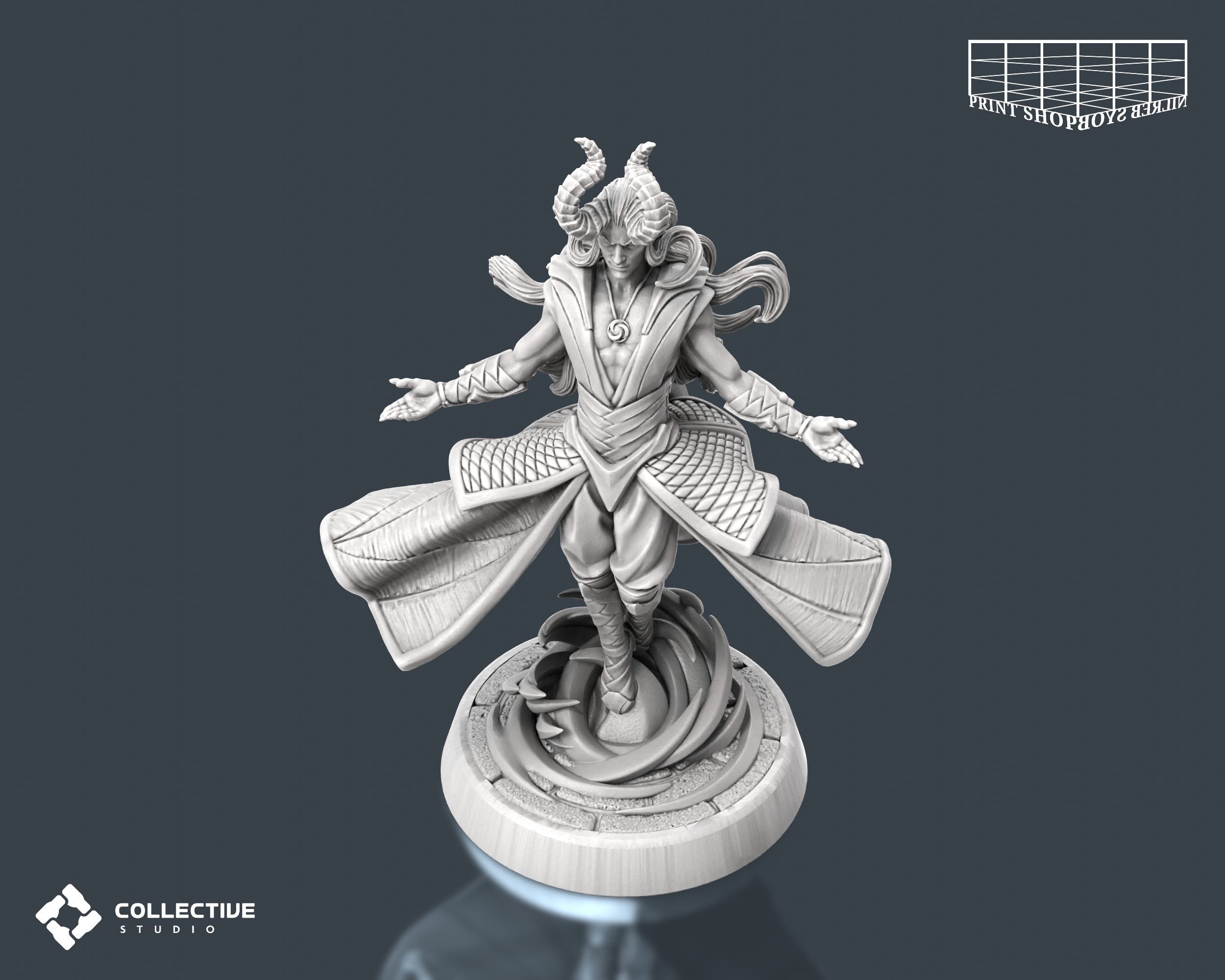 Diabolique Magicien Miniature Tiefling Figurine pour Ttrpg's Comme D&d