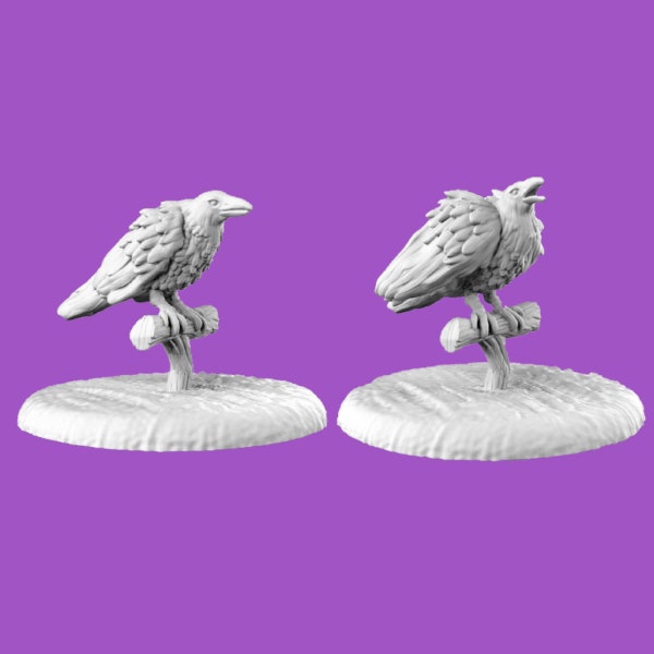 Rabe Miniatur| Raven Miniature | Beast for RPGs like D&D or Pathfinder | 28mm