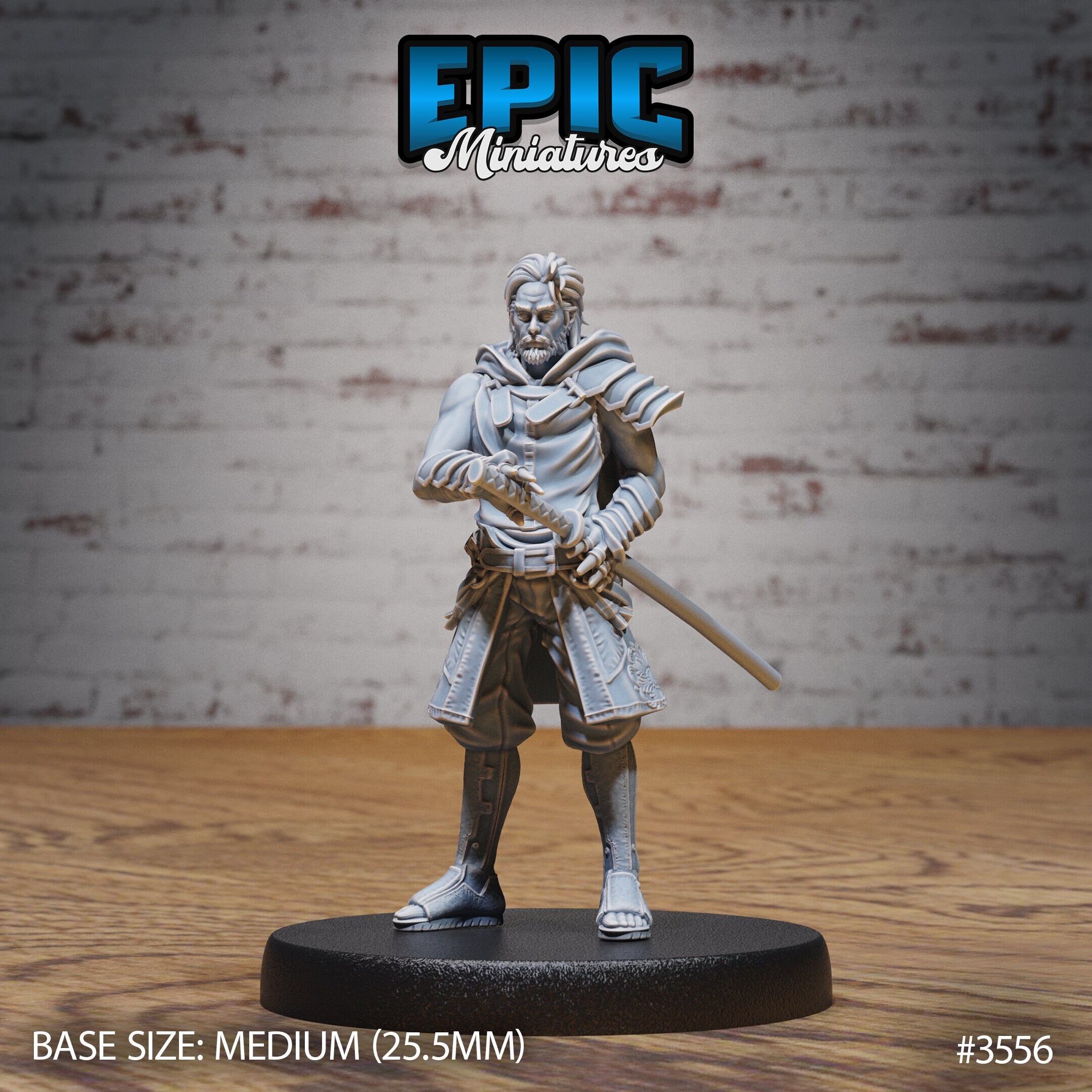 Katana Fighter Miniature | Swashbuckler Figure | for D&D 5e, Pathfinder and other RPG's | 28mm | Epic Miniatures