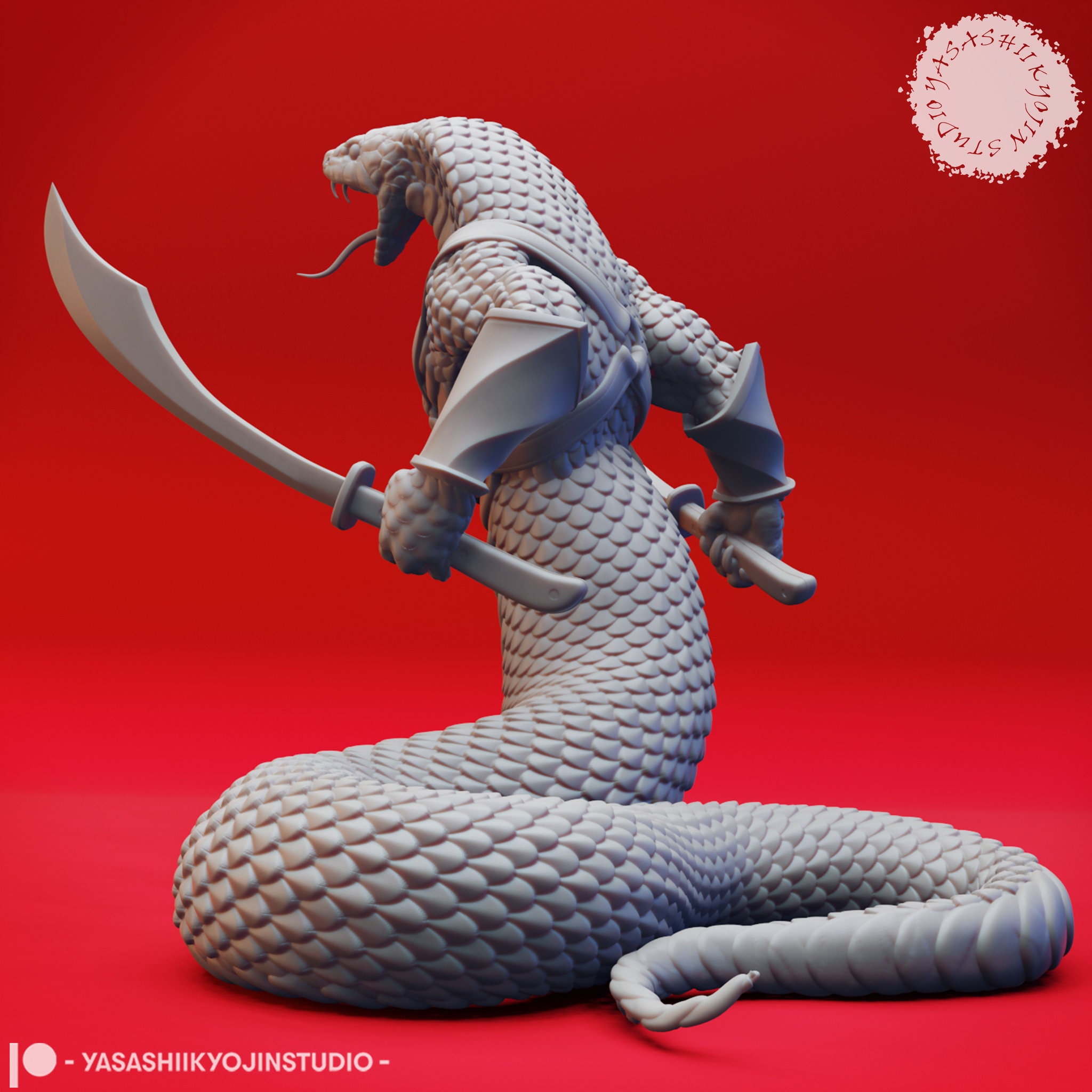 Asp Snake Pathfinder Snake People Monster Miniature | Snakefolk Skirmisher Miniature | for D ...