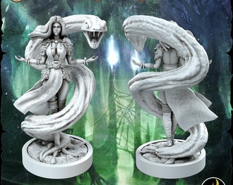 Miniatura de invocadora elfa | Miniatura de invocadora elfa femenina | para D&D 5e, Pathfinder y otros juegos de rol | 28 mm | 32 mm | 75 mm