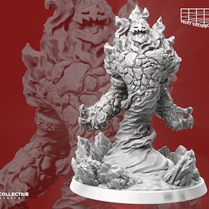 Könnte beinhalten: Eine graue, steinartige Kreatur mit einer verdrehten, humanoiden Form. Die Kreatur hat einen bedrohlichen Ausdruck und steht auf einem felsigen Sockel. Die Kreatur ist eine Miniaturfigur.