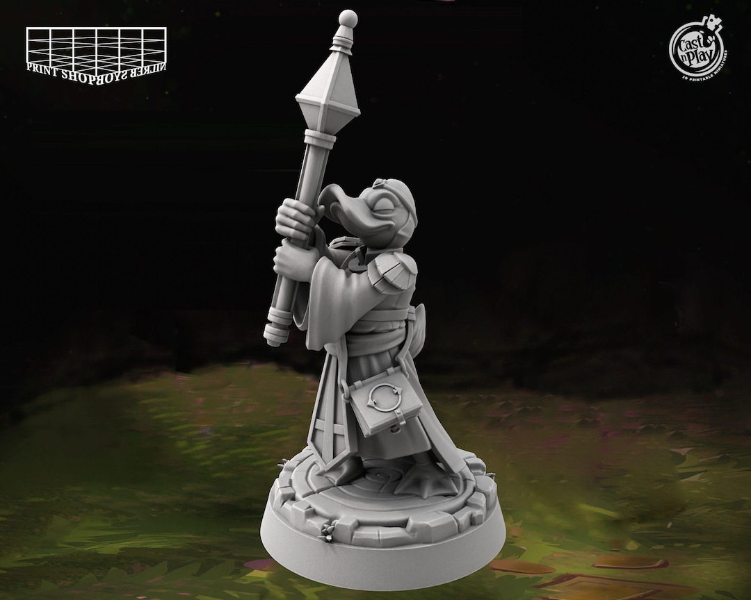 Duckfolk Cleric Miniature | Birdfolk Duck Wizard Figure | Woodland Hero ...