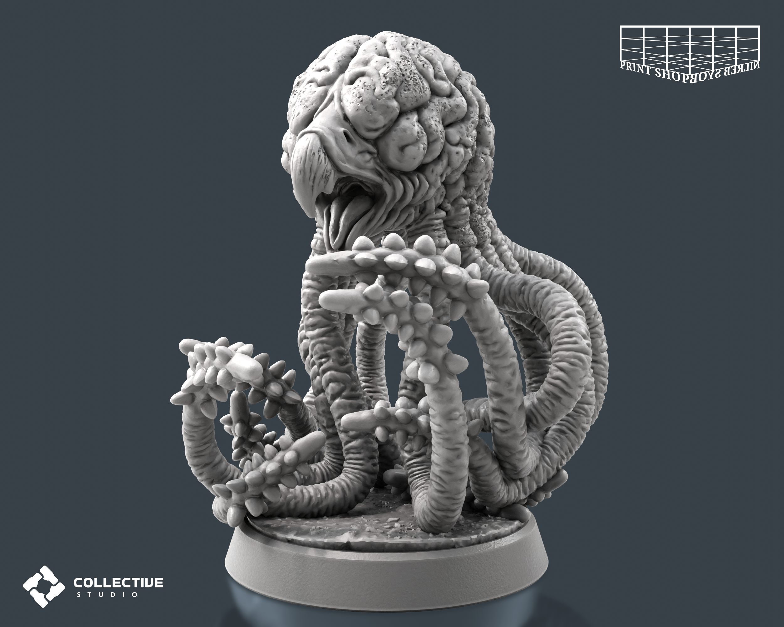 Floating Tentacle Brain Miniature | Grell Figure | Monster