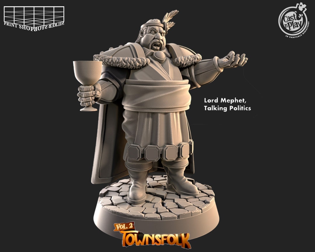 Pathfinder Mayor Mayor Miniature | Noble Men Lord Figure | NPC Townsfolk | for D&D 5e ...