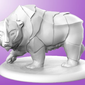 Orso con armatura in miniatura | Miniatura dell'orso corazzato | Giochi di ruolo da tavolo come D&D o Pathfinder | 28 mm