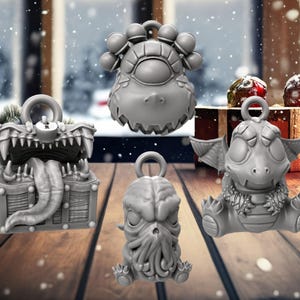 DnD Iconic Monster Tree Decoration Set | Gift Pendant | 3D Christmas Ornaments | DIY Christmas | Nerd Gift | Geek Culture