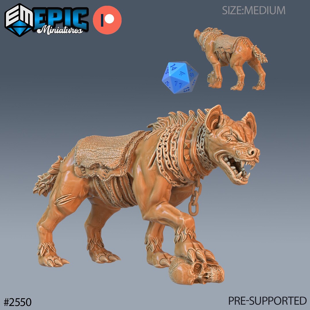Hyena Mount Miniature Hyena Mount Miniature for D&D 5e, Pathfinder and