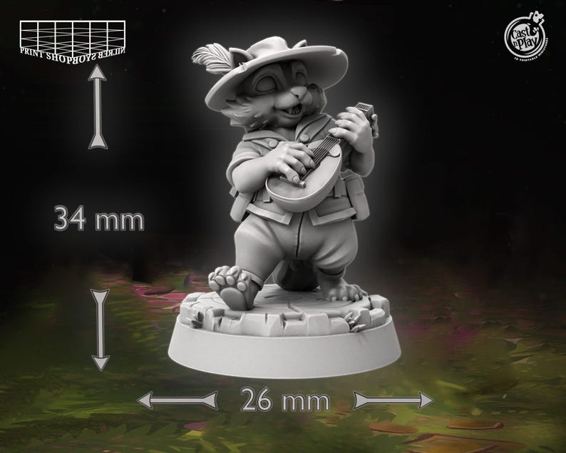 Raccoon Heroes Miniature Set | Mapach Bard Figure | Woodland Heroes ...