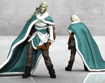 Snow Elf Miniature | Female Snow Elf Miniature | Heroic Character | Tabletop RPGs like D&D or Pathfinder | 28mm