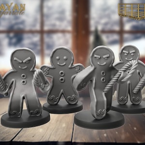 Lebkuchen Männchen Miniatur Set | Evil Gingerbread Man Pack | XMAS Adventure | for D&D 5e, Pathfinder and other RPG's | 32mm