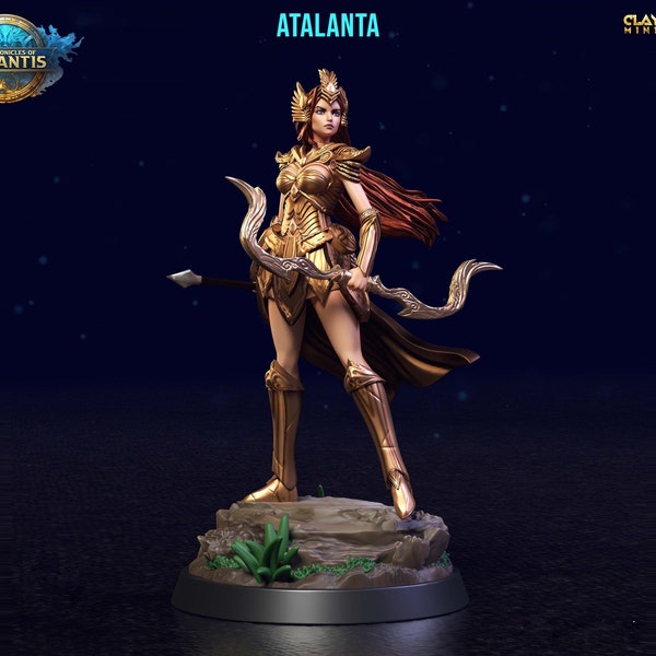 Ranger Miniature | Atalanta Archer Miniature | for D&D 5e, Pathfinder and other RPG's | 32mm