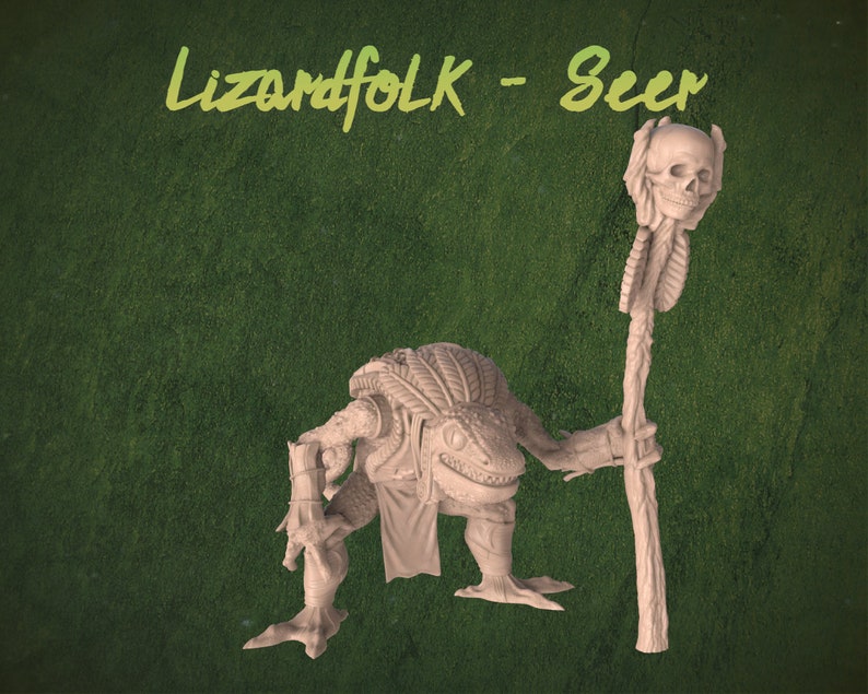 Lizardman Seer Miniature | Lizardfolk Seer Miniature | for D&D 5e ...