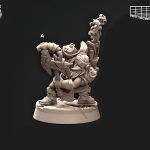 Miniatures inventives de chasseurs à hache naine | Figurine Battle Smith d&#39;artificier nain vulcain | pour D&D 5e, Pathfinder et autres RPG | 32mm