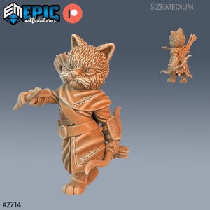 Cat Folk Archer Miniature | Catfolk Archer Miniature | for D&D 5e, Pathfinder and other RPG's | 28mm | EPIC Miniatures
