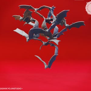 Bat Swarm Miniature | Swarm of Bats Figure | Tiny Beasts | Cave Encounters | for D&D 5e, Pathfinder and other RPG&#39;s | 32mm
