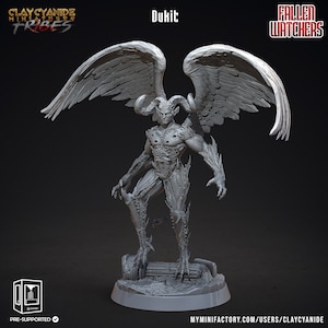Demon Miniature | Horned Devil Miniature | Devils and Demons | for D&D 5e, Pathfinder and other RPG&#39;s | 32mm