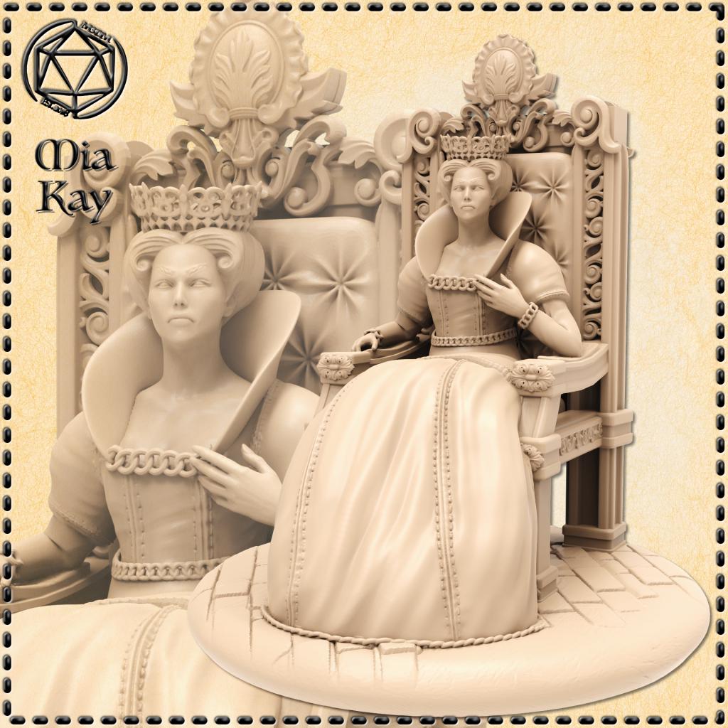 Medieval Queen Miniature | Townsfolk | NPC | Tabletop Rpgs Like D&D or ...