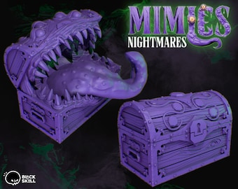 Mimic Treasure Chest Miniature | Mimic Chest Set Miniature | for D&D 5e, Pathfinder and other RPG&#39;s | 28mm