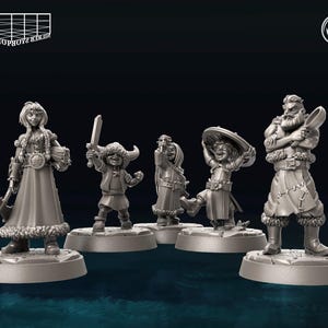 Viking Family Miniature Set | Viking Folk with Childrens Figure Pack | Nordic Townsfolk | NPC | for D&D 5e, Pathfinder and other RPG&#39;s | 32mm