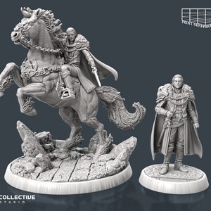 Vampire Lord Miniature Set | for Horror Campaigns like Curse of Strahd in D&D 5e, Pathfinder and other RPG's | 32mm | 75mm