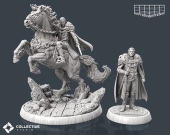 Vampier Lord miniatuurset | voor horrorcampagnes zoals Curse of Strahd in D&D 5e, Pathfinder en andere RPG's | 32 mm | 75 mm