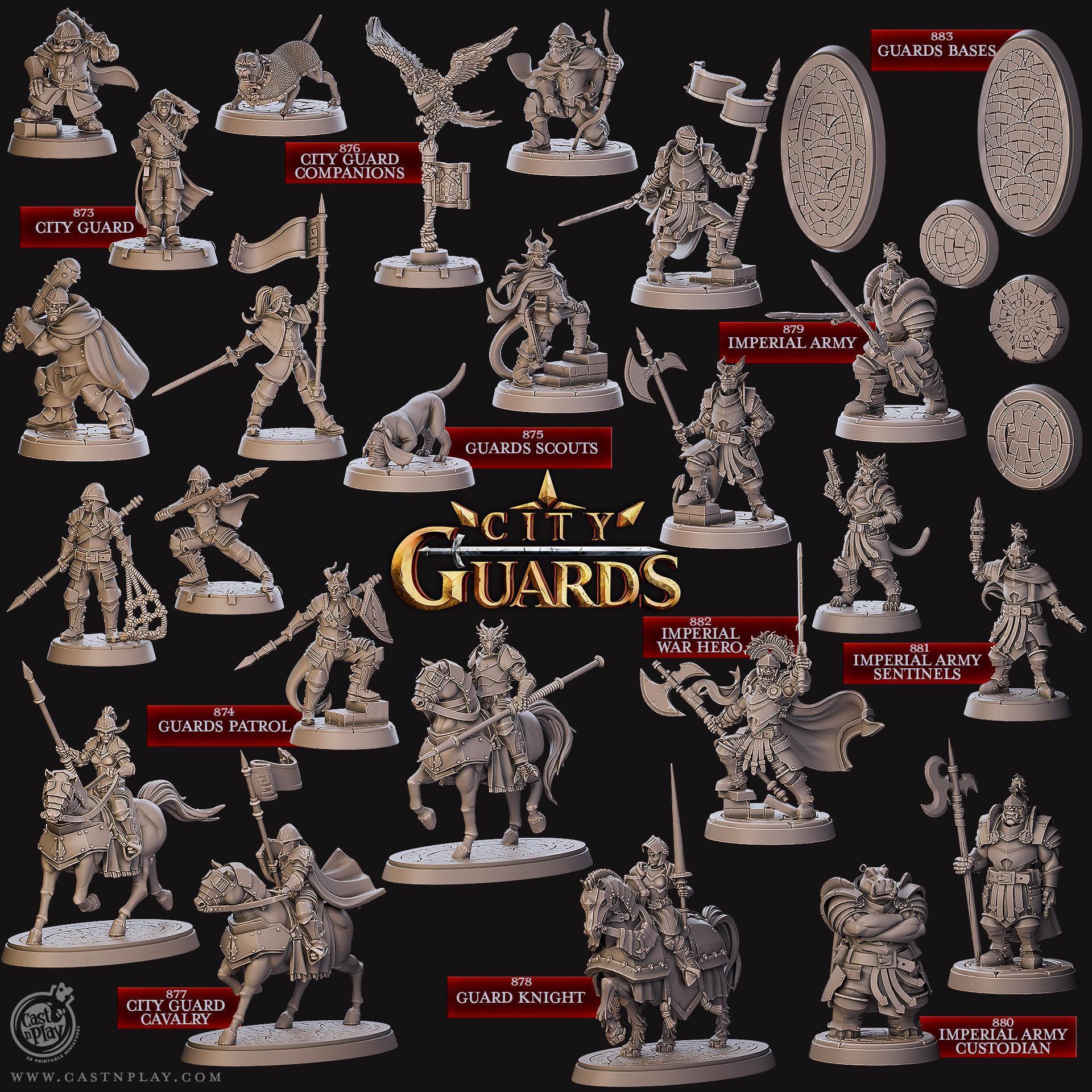 Main Gate Guards Miniature Set | Fantasy City Guard Custodians Figure ...