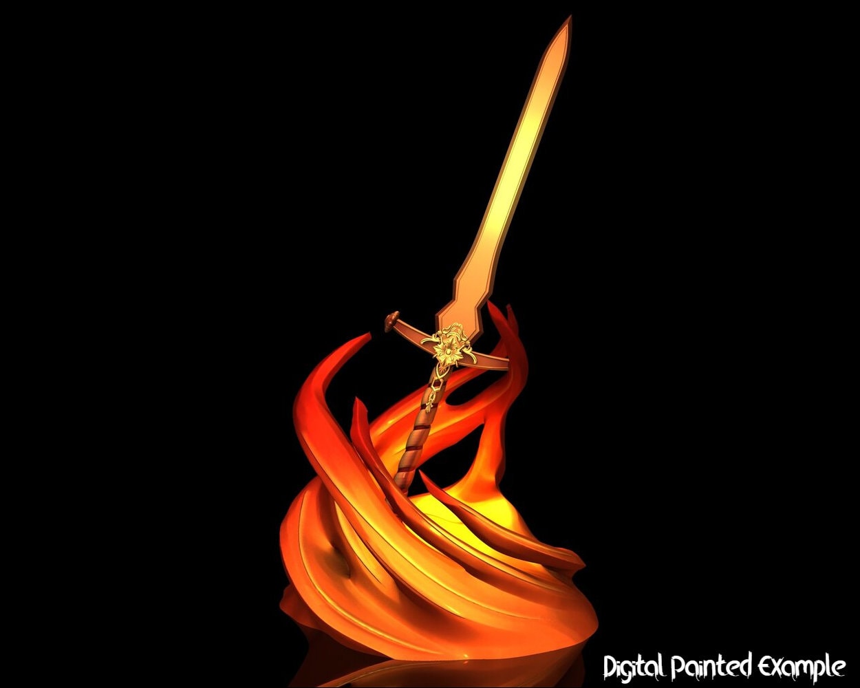 Weapon of Faith Sword Miniature | Spiritual Weapon Sword Miniature | Spelleffect | Terrain | Tabletop RPGs like D&D or Pathfinder | 28 mm