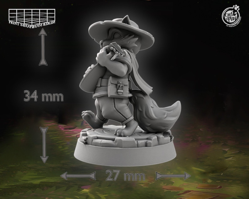 Raccoon Heroes Miniature Set | Mapach Bard Figure | Woodland Heroes ...