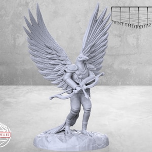 Eagle Folk Ranger Miniature | Eaglefolk Ranger Miniature | Heroic Character | Tabletop RPGs like D&D or Pathfinder | 28mm