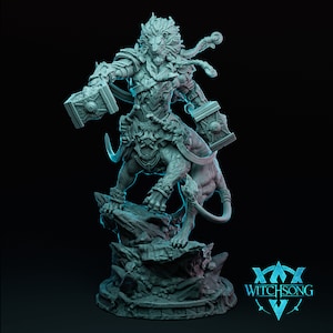 Lamia Chief Miniature | Leoren Lord of the Lionhorde | for D&D 5e, Pathfinder and other RPG&#39;s | 32mm | 75mm | 140mm