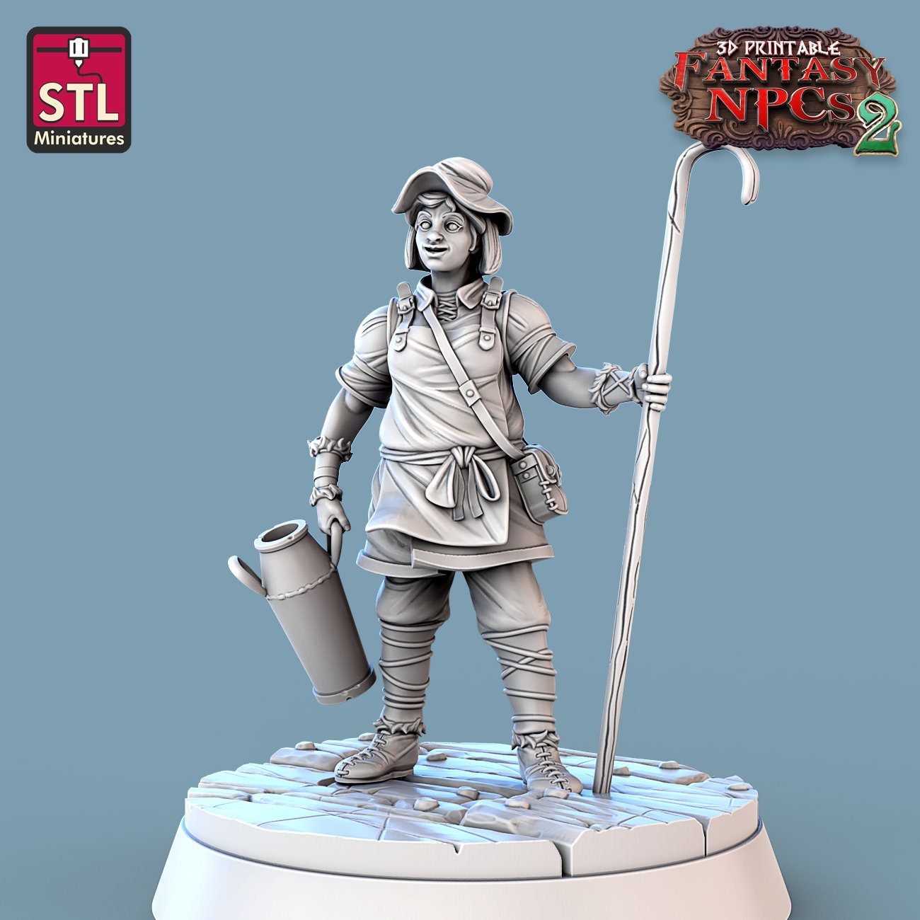 Melkmeisje miniatuur | Melkmeisje miniatuur | Dorpsbewoners | NPC | voor D&D 5e, Pathfinder en andere RPG's | 32 mm