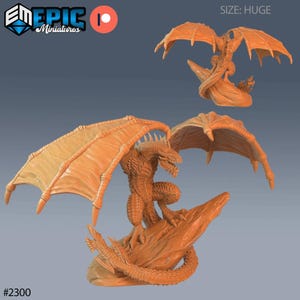 Wyvern Miniature | Terror Wyvern Miniature | for D&D 5e, Pathfinder and other RPG's | 28mm | EPIC Miniatures