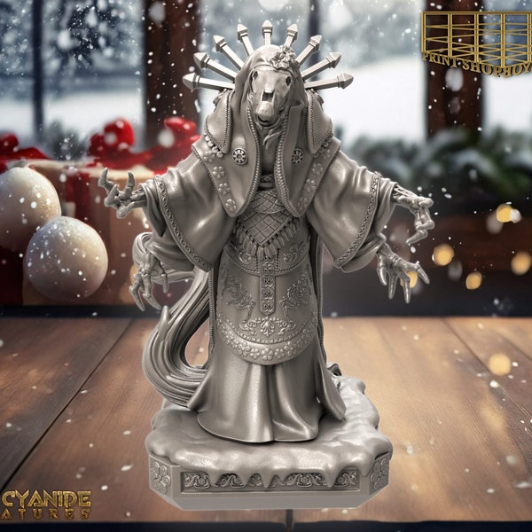 Gray mare miniature | Mari Lwyd Miniature | for D&D 5e, Pathfinder and other RPG's | 32mm