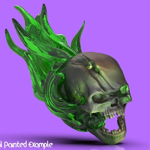 Flame Skull Miniature | Flaming Skull Miniature | Tabletop RPGs like D&D or Pathfinder | 28mm