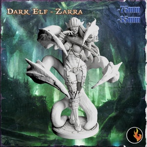 Servant of the Spider Queen Miniature | Female Dark Elf Warlock Miniature | for D&D 5e, Pathfinder and other RPG&#39;s | 28 mm | 32 mm | 75 mm