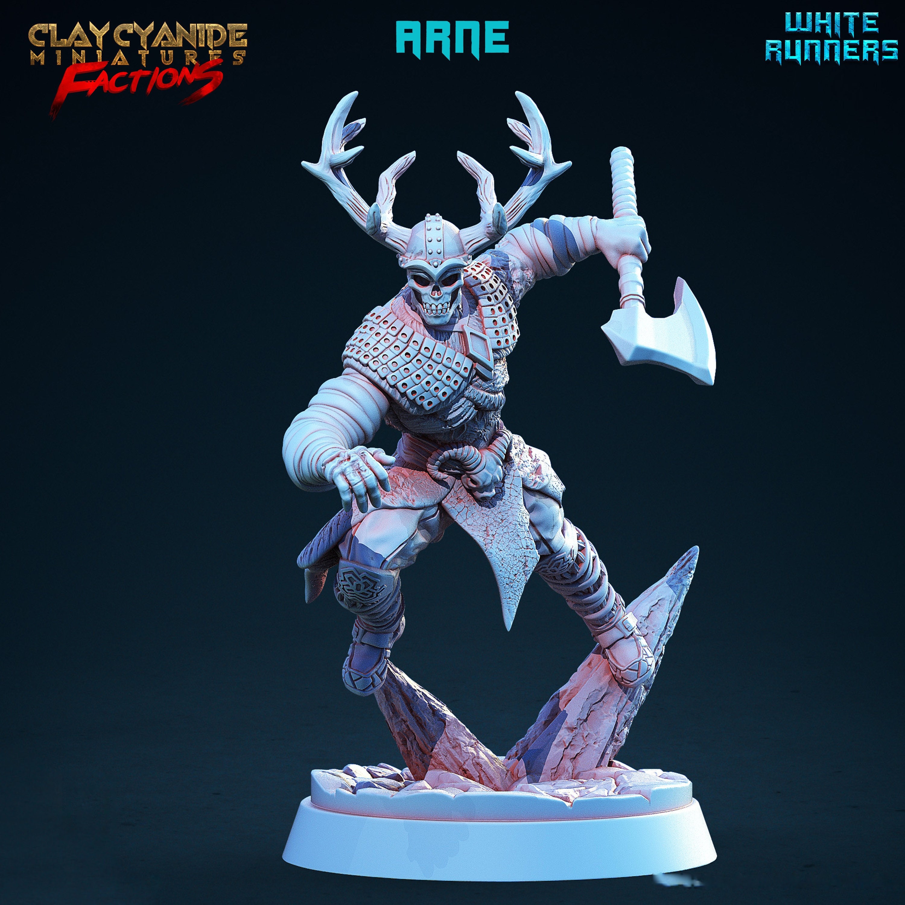 Miniature Squelette Viking White Runners Arne - Pour D&D Et Jeux De Rôle, Neuve, Couleur Grise