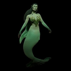Mermaid Miniature | Mermaid Miniature | Tabletop RPGs like D&D or Pathfinder | 28mm