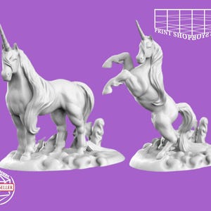 Miniatura di unicorno | Miniatura di unicorno | Bestia per giochi di ruolo da tavolo come D&D o Pathfinder | 28 mm