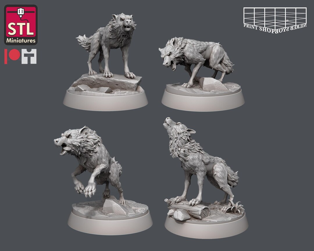 Wild Wolf Pack Miniature Set | Wolves Herd Figure Pack | Forest ...