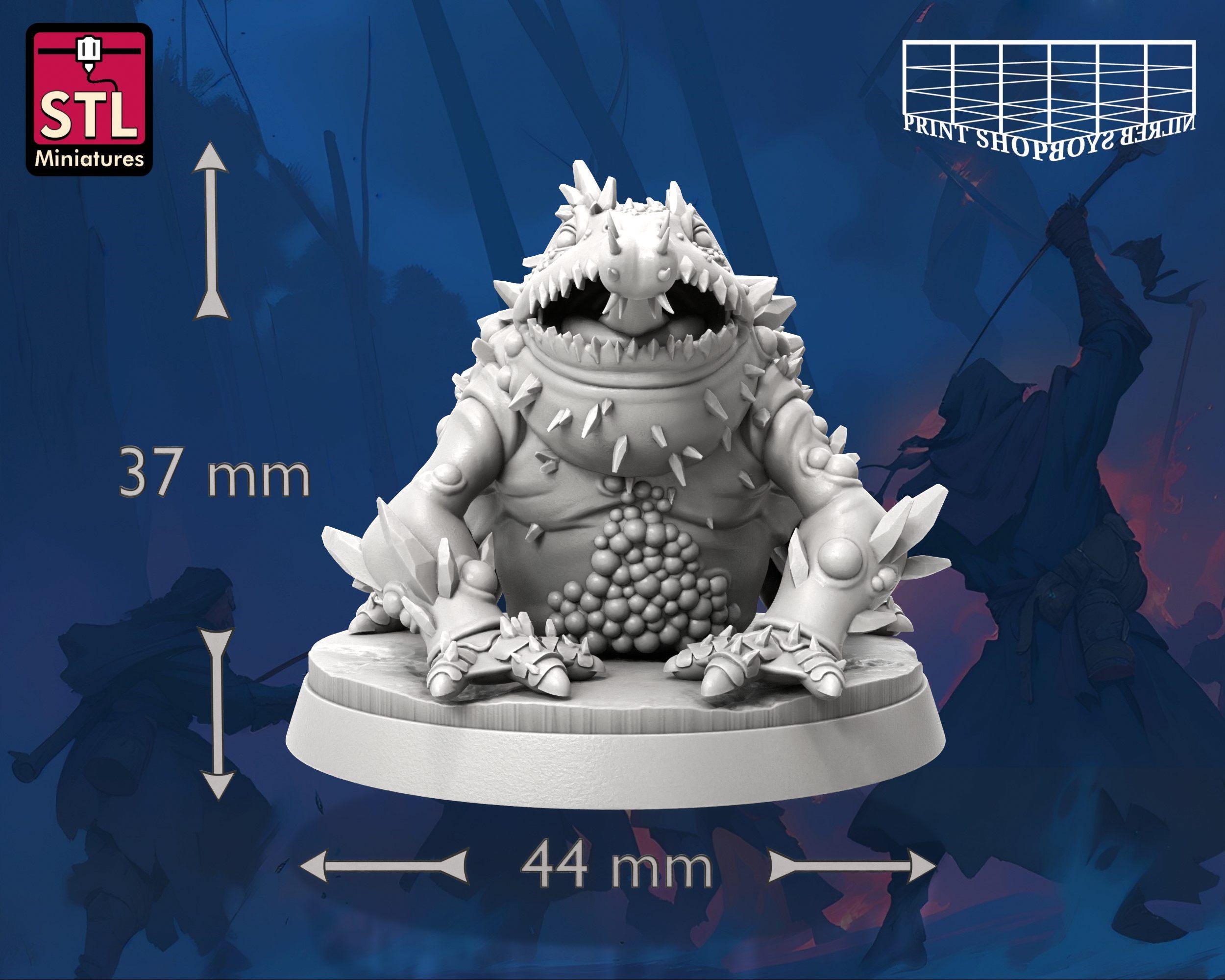 Frosty Giant Frog Miniature | Ice Toad Companion Figure | Frost
